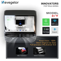 Per Tesla Model 3 Y pannello di visualizzazione posteriore posteriore controllo del condizionatore d'aria IPS 7 pollici Touch Screen Android Multimedia Player Radio