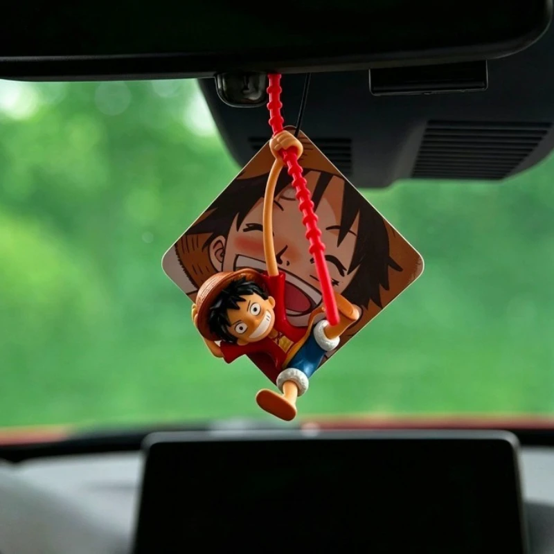 Neuer One Piece Luffy Niedlicher Anime-Anhänger, Modischer Cartoon-Autoanhänger, Kreativer Konsolenschmuck, Geschenk