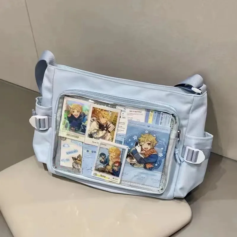 Japanese Y2K Transparent Class Crossbody School Bag Postcard Display Badge DIY Decoration Anime Expo Class Tote Ita Shoulder Bag view 5