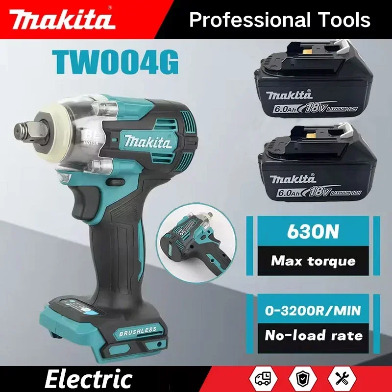 

Бесщеточная отвертка Makita TW004G 630Нм, аккумуляторная электрическая отвертка, перезаряжаемая дрель-шуруповерт для аккумулятора 18В