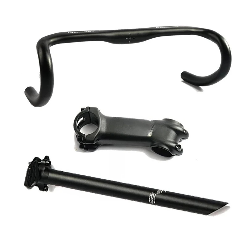 NEW Bike Handlebar + Stem + Seat Tube Cycling Fixed Gear Track Bicycle Bars Sets Single Speed Road Cycling Accesories
