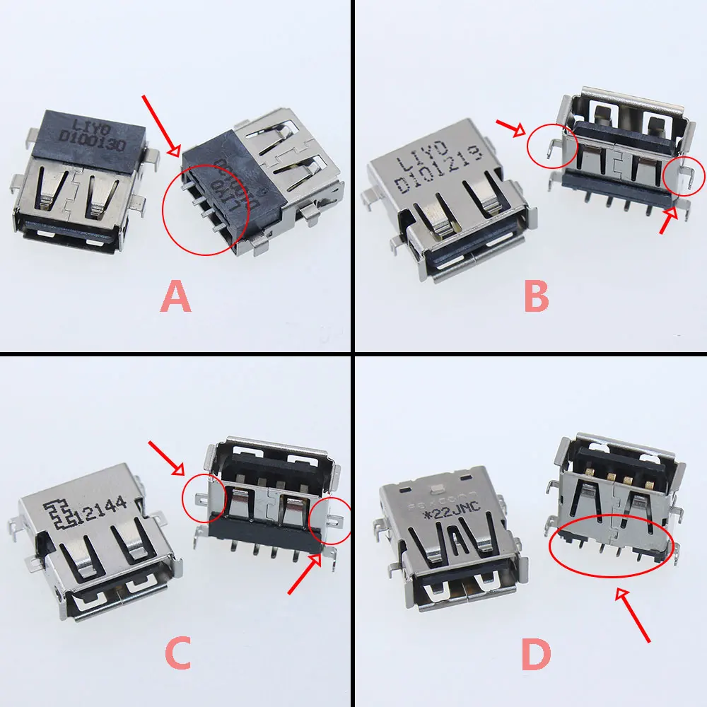 2/5/10Pcs Micro USB Charging Port Replacement  Female Socket USB 2.0 Interface USB Type A Standard Port Solder Jacks Connector