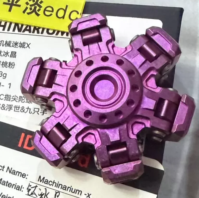 Used EDC Ice Crystal Titanium City X Stress Relief Toy Haptic Spinner Fingertip Gyroscope Decompression Toys