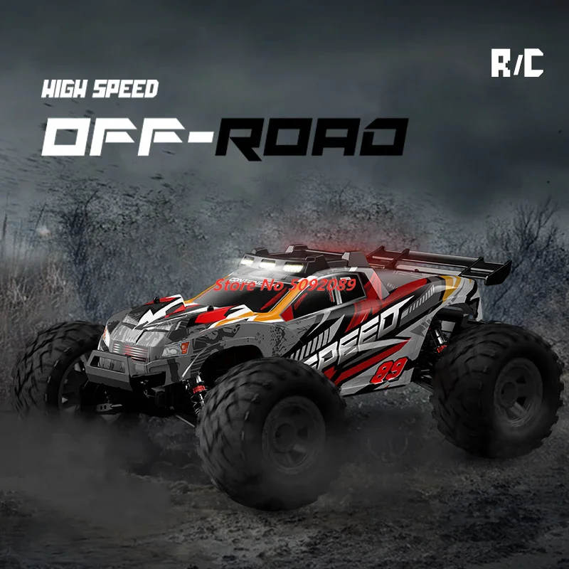 70KM/H 1:10 High-SpeedRemote Control Drift Racing Car 2.4G 4WD Alloy Metal Auxiliary Wheel 4WD Lighting RC Truck Car Toys Model