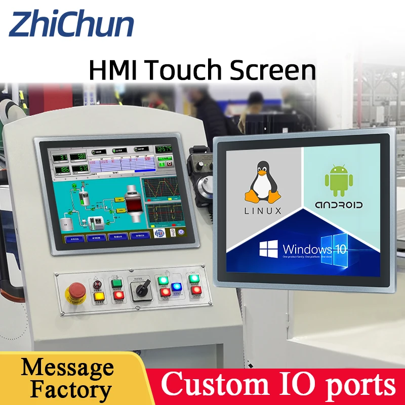 Custom Industrial Embedded PC Windows OS Multi-Inch IP65 Waterproof All-In-One Touch Screen Industrial Panel PC USB GDDR4