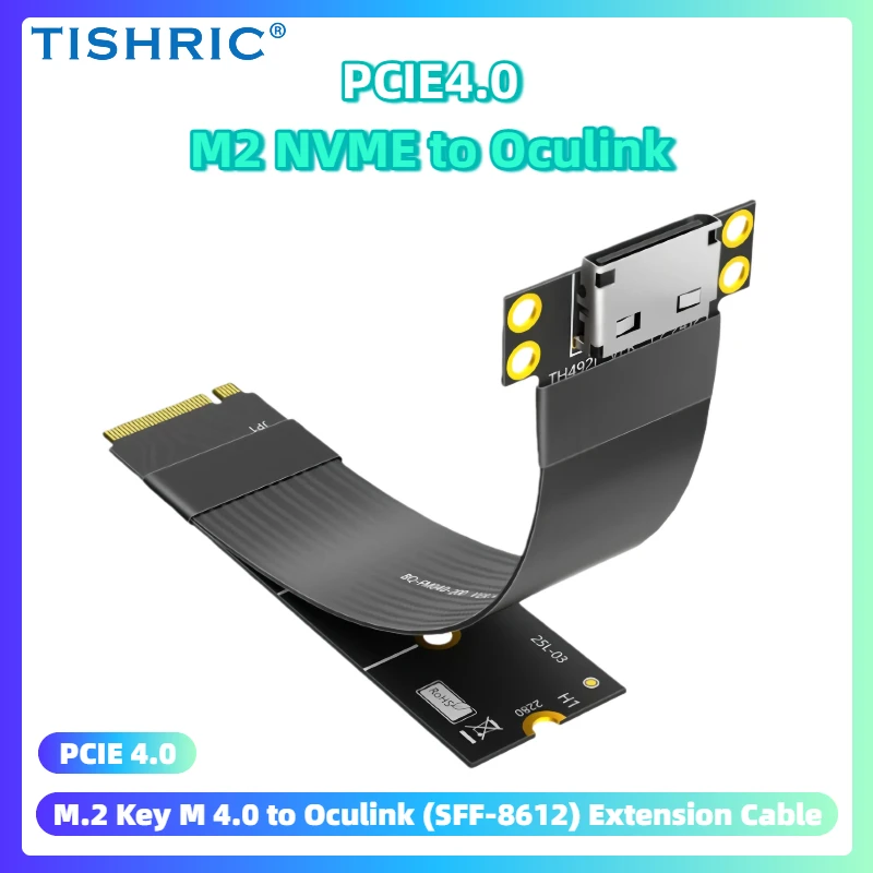 

TISHRIC PCIE4.0 M.2 Key M 4.0 to Oculink (SFF-8612) Extenslon Cable M.2 Key-M 4.0 to U.2 (SFF-8639)Extension Cable