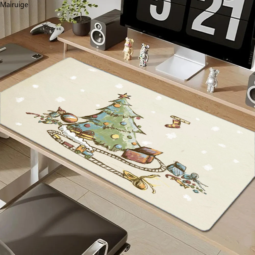 Christmas Cartoon Computer Mouse Pad Gamer Desk Mat Office Accessories Pc Cabinet Mousepad Keyboard Gaming Mats anti-slip