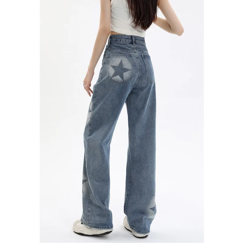 Vintage Jeans Woman High Waist Women's Pants Female Clothing Straight Leg Jeans Y2k Denim Korean Fashion Streetwear Clothes