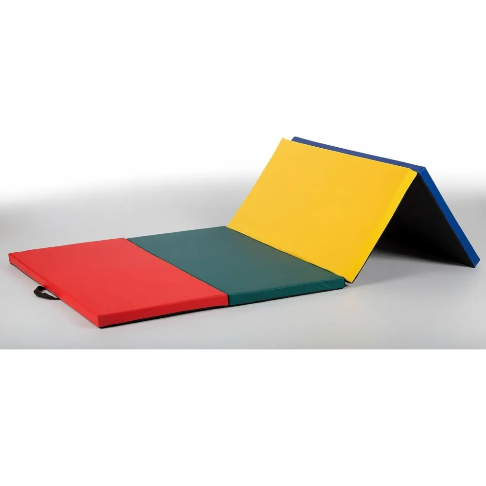 

Портативный складной коврик для упражнений 2x6'/4'x8'/4'x10' гимнастические коврики для йоги, акробатические коврики из искусственной кожи толщиной 1,6-2 дюйма для домашних тренировок