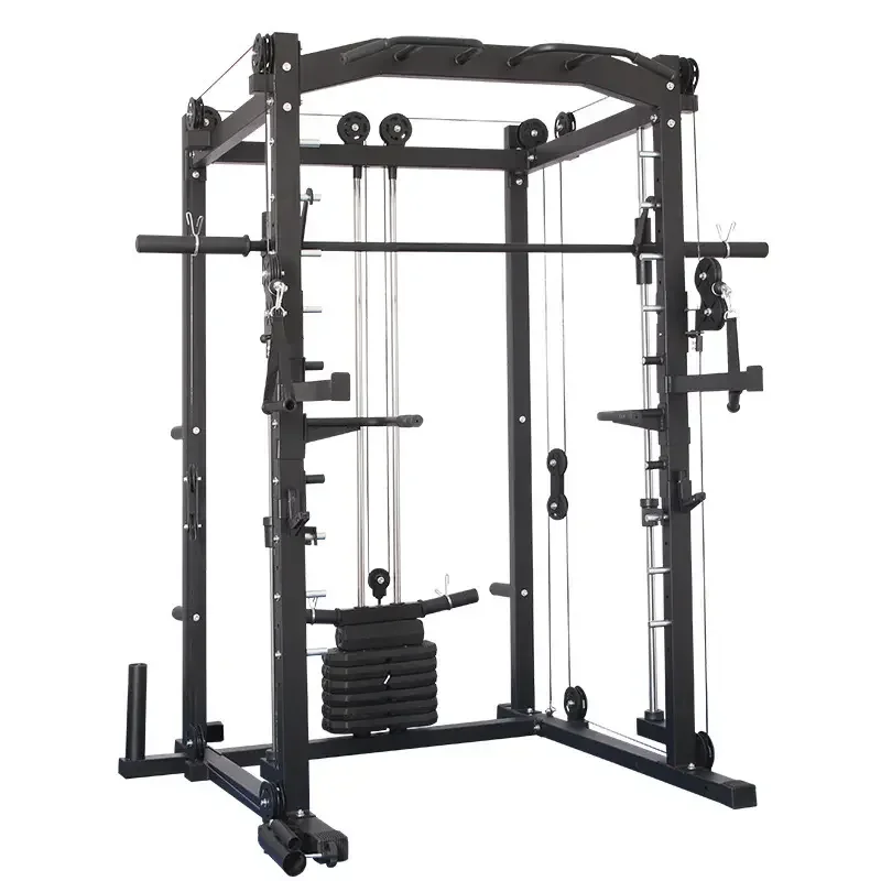 

L #Longmen Frame Fitness Home Comprehensive Trainer Smith Machine Squat Stand Free Squat Bench Press Stand Fitness Equipment