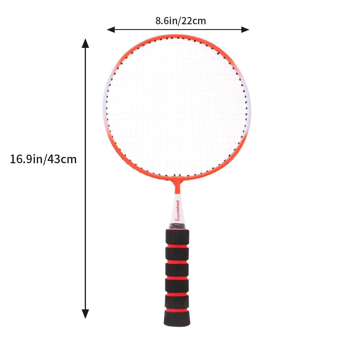 Zestaw do badmintona dla dzieci, pomarańczowa, lekka rakieta o zwiększonej wytrzymałości, 2 piłki w zestawie, idealny do zabawy na świeżym powietrzu.