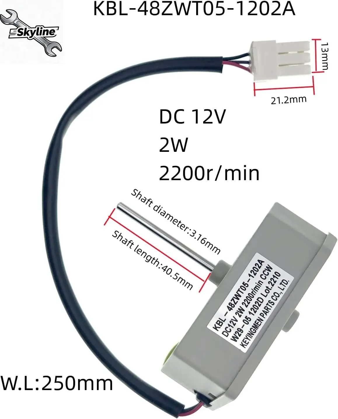 KBL-48ZWT05-1202A محرك مروحة تبخير الثلاجة متوافق مع 3059900004 5304518492