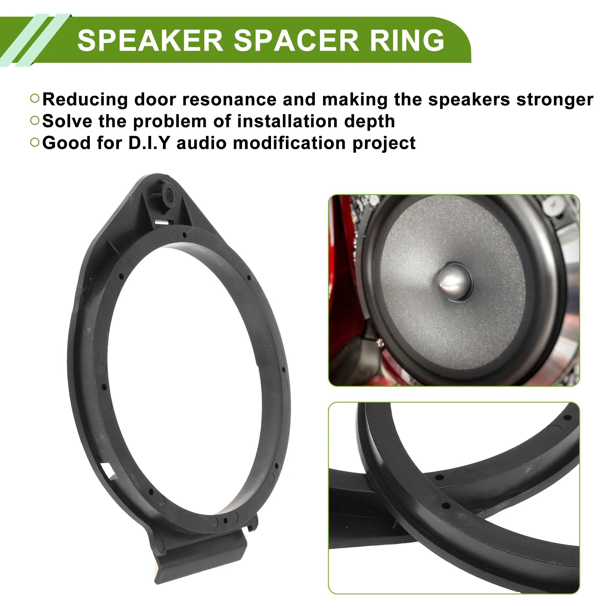 X Autohaux Anello distanziale per altoparlante Tweeter Adattatore distanziatore per altoparlante per Chevrolet Cruze per 6,5"