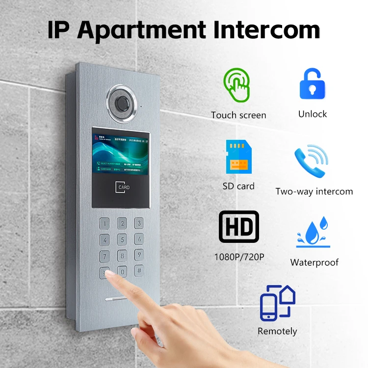 빌라 또는 아파트용 방수 1080P Wi-Fi 비디오 도어폰 시스템 2선식 비디오 인터콤, 선명한 화질