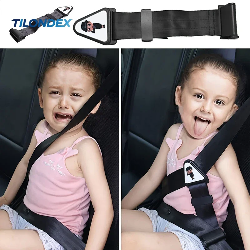 TILONDEX Car Child Safety Belt, Prevents Movement, Adjustable Fastener, Safe and Comfortable, Anti-Neck-Strangling Seat