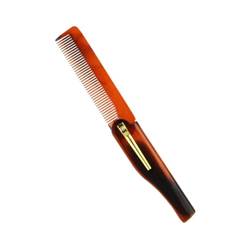 Portable Foldable Pocket Combs Oil Head Plastic Beard Combs Hair Styling Tool Combs For Man Women Folding Comb Barber Hair Tool.