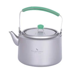 Boundless Voyage Camping Titanium Kettle Folding Handle Filter Bacteriostatic Tableware Outdoor Travel Picnic Cookware Teapot
