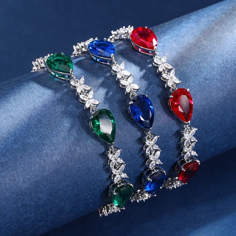 NEWJewelry Europe and America Vintage Imitation Colorful Treasure Light Luxury  Diamond Bracelet Handjewelry Wholesale for Wome