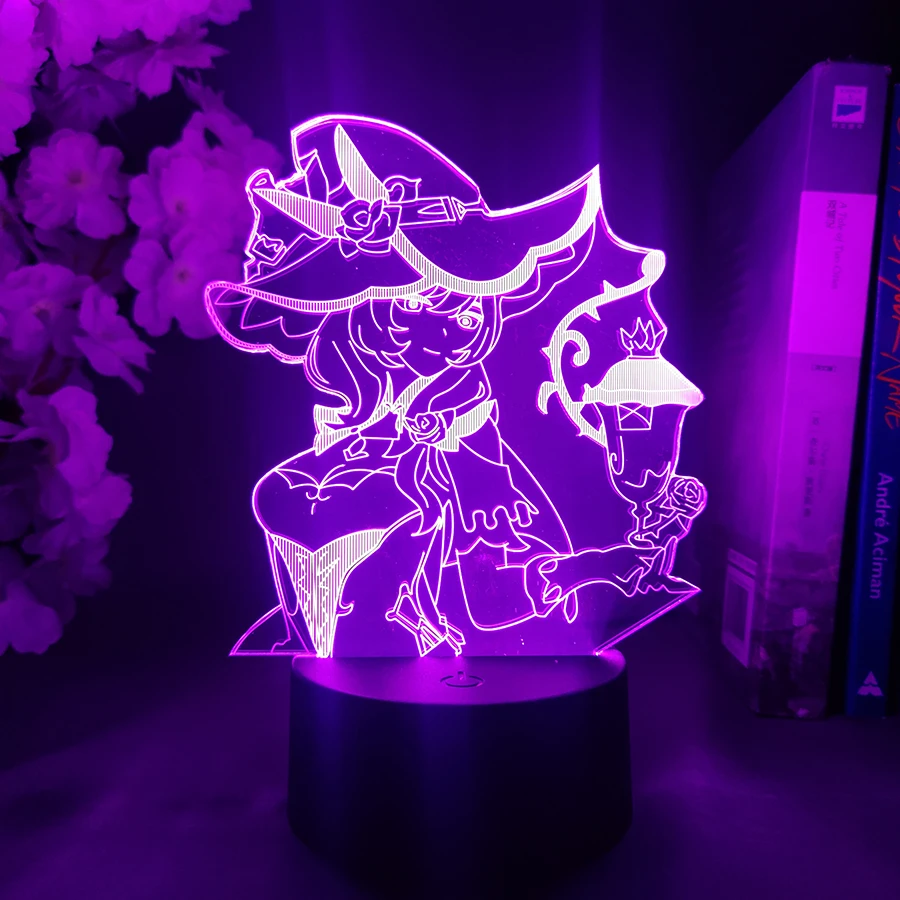 

Lisa Minci 3D Game Light Hot Genshin Impact Figure LED Lamp with Remote and USB Lead Lovely Gift for Kids Bedroom Decor Lisa