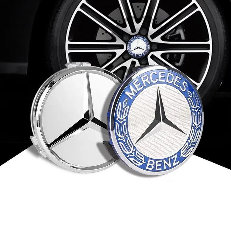 4PCS 75mm Metal Emblem Car Wheel Center Hub Cap Cover Badge For Mercedes Benz AMG GLK GLE GLC W203 W206 W220 W205 W211 W212 W201