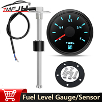 52mm Fuel Level Meter Marine Boat 0-190 Ohm Fuel Float Sensor Universal 7 Color Backlight Fuel Tank Level Gauge For Car Truck