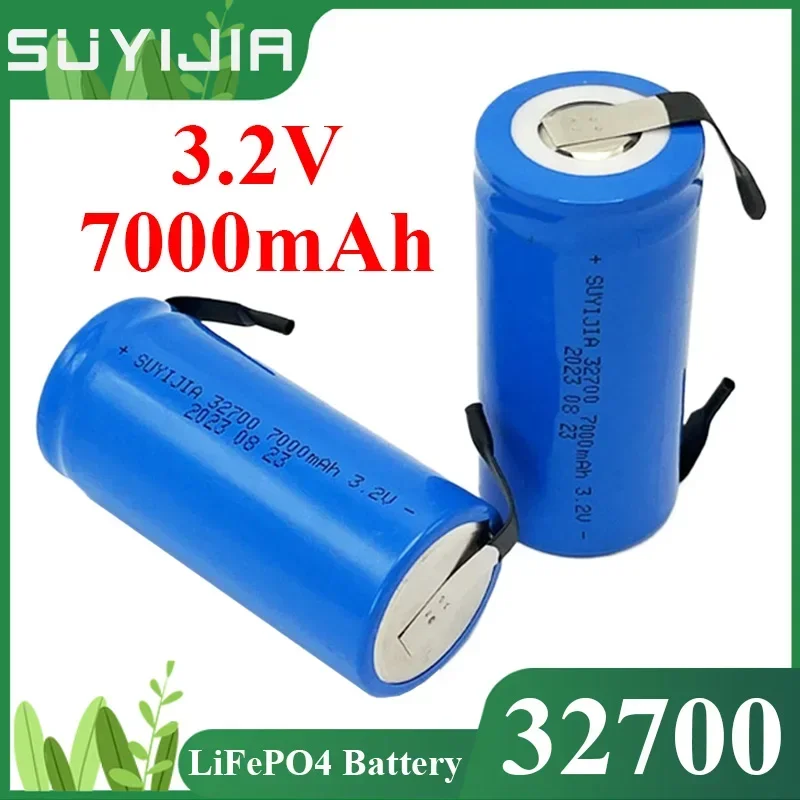 1-6pcs SUYIJIA 3.2V 32700 7000mAh LiFePO4 Battery 35A Continuous Discharge Maximum 55A High Power Battery+DIY Nickel Sheets