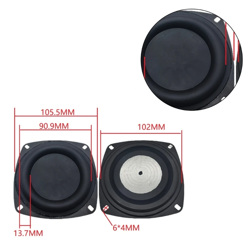 

Universal Woofer Radiator Bass Passive Speaker 2/3/4inch Low Frequency Loudspeaker Diaphragm Vibration Plate DIY