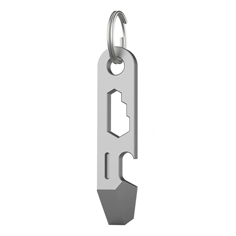 8-IN-ONE MINI TC4 Titanium Alloy Crowbar Bottle Opener Graduated Scale EDC Outdoor Tools Multifunction Camping Gear