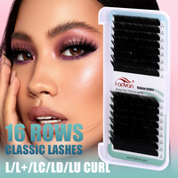 16 Rows L/L+/LC/LD/LU Curl Classic Eyelash Extensions Fox Eyes 7-15mm Mixed Individual Eyelashes For Grafting L Shaped Lashes