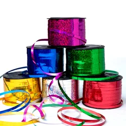 91M Long New Laser Ribbon PE Material Balloon Wedding Birthday Party Gift Box Packaging Tying Rope Ribbon Decorative Accessories