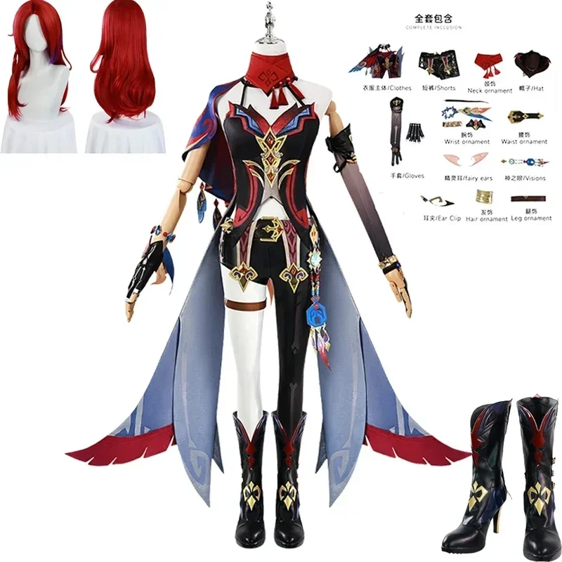 

Chasca Cosplay Costume Genshin Impact Game Costume Wig Dress Full Set Uniform Props Tlalocan Halloween Christmas Fancy Party