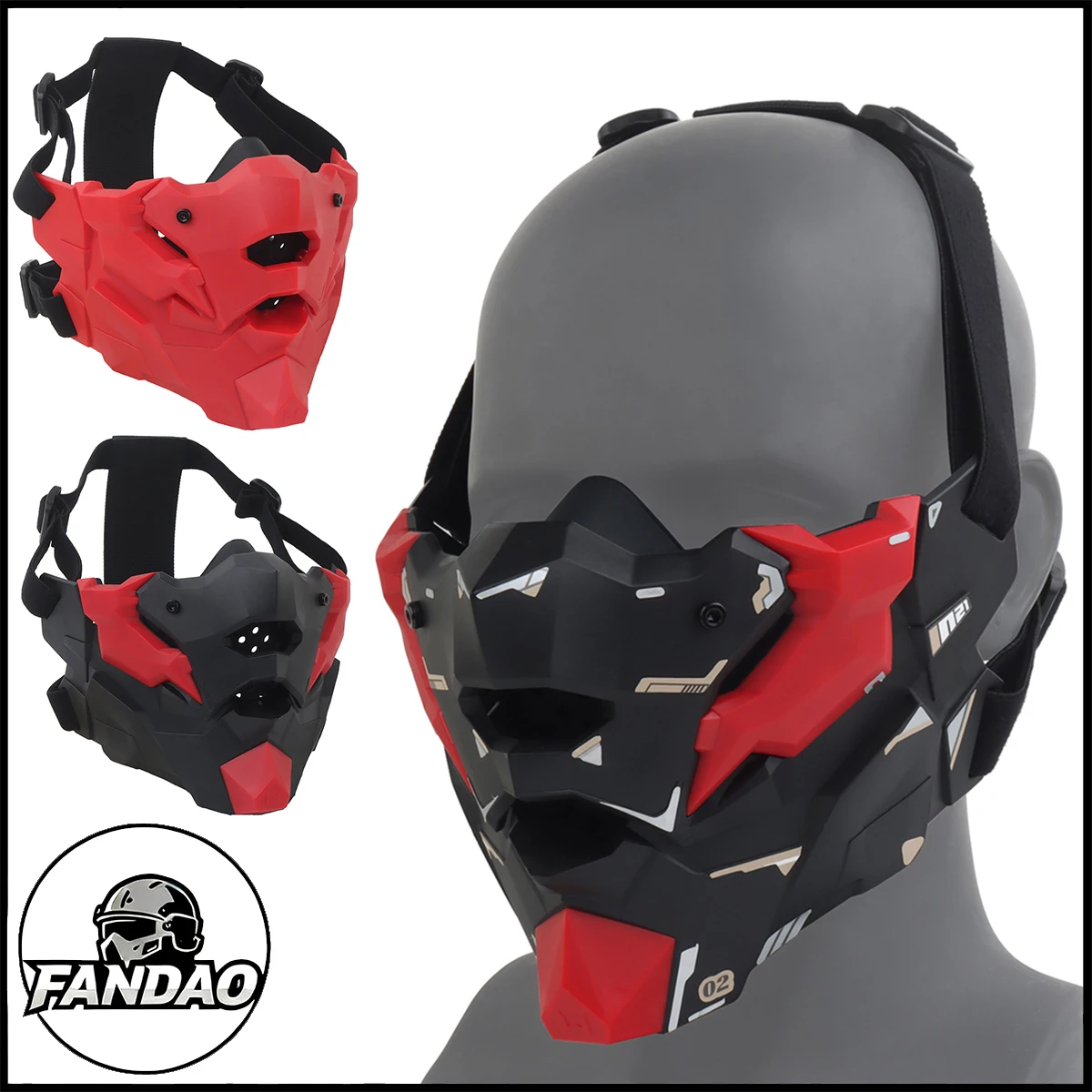 Tactical Half Face Mechanic Mask with Stickers Airsoft Paintball Wargame Protective Breathable Masks Shooting Hunting Accessorie