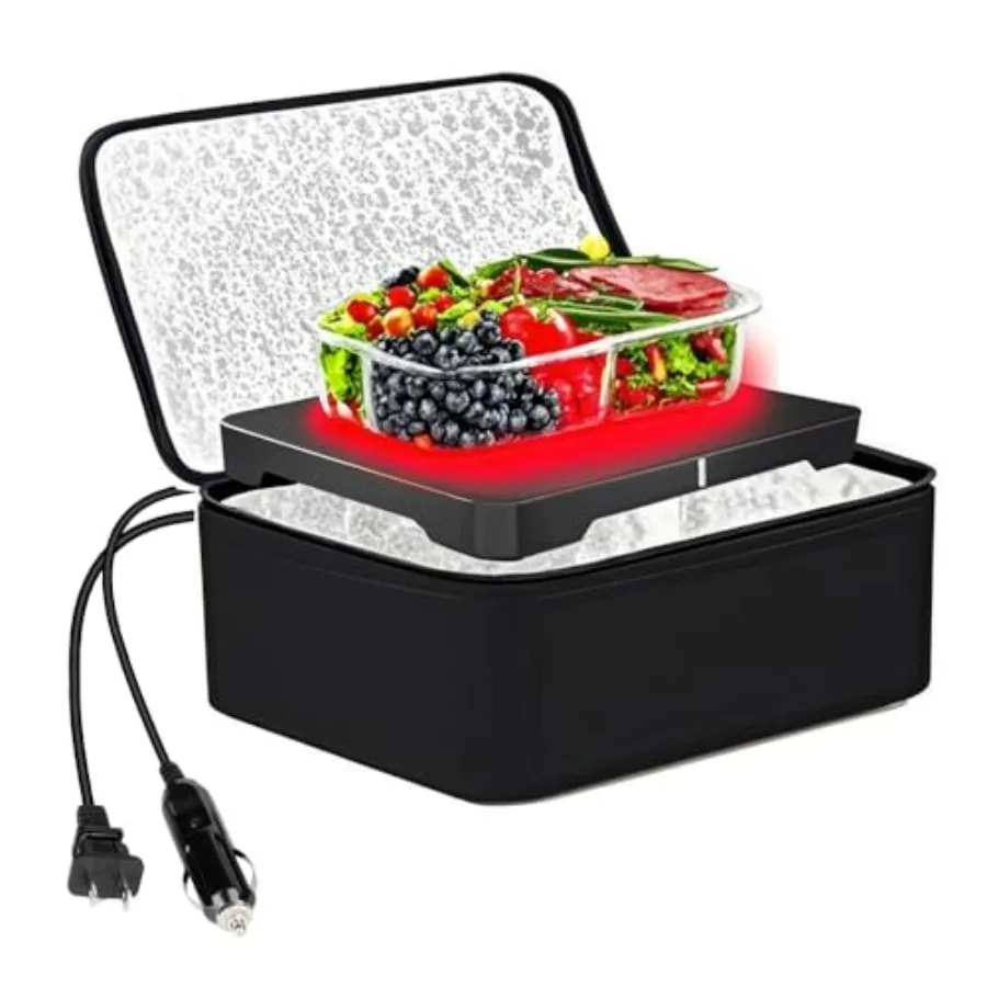 

80W Portable Oven Food Warmer with 12V 24V and 110V 220V Dual Voltage Compatibility Compact Electric Heated Lunch Box for Rehea