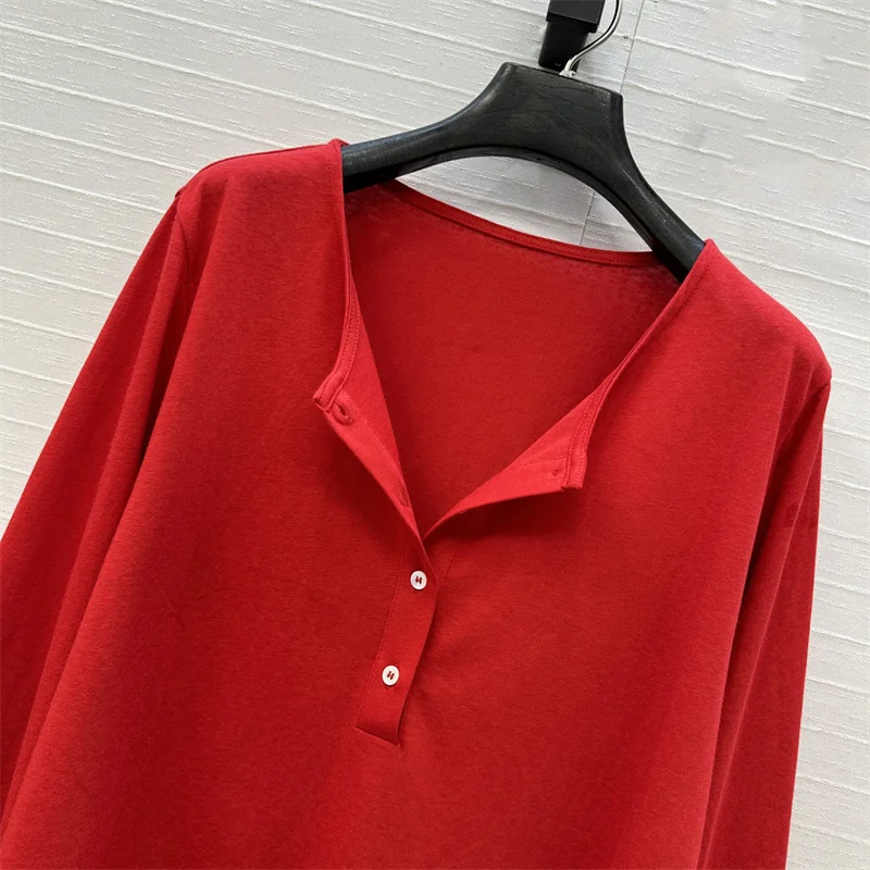 Camiseta para mujer, novedad de primavera 2026, top ajustado de punto elástico, top de manga larga para mujer, jersey de cuello redondo de mezcla de algodón, ropa y2k