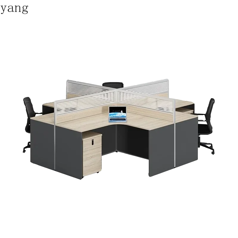 LMM desk staff four 4 staff office simple desk and chair combination