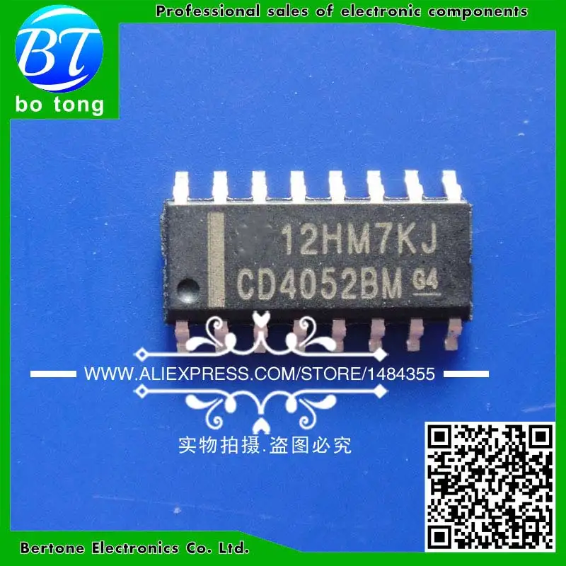 10pcs CD4052BM CD4052 HEF4052BT HEF4052 SOP-16 Multiplexer Switch ICs CMOS Diff 4-Ch Ana Multipl/Demltplx