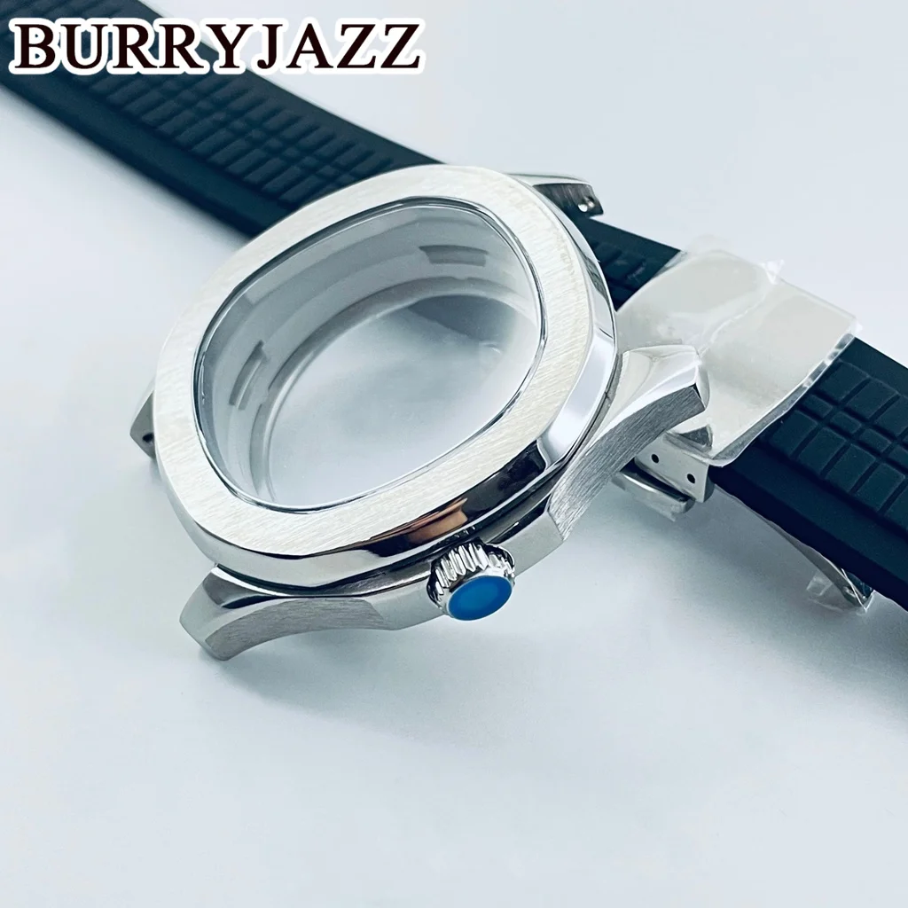 BURRYJAZZ 42mm NH34 NH35 NH36 NH38 Movement Stainless Steel Waterproof Case Sapphire Glass Watch Case For Nautilus AQUANAUT