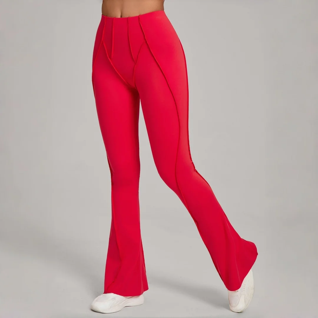 

Женские брюки для йоги, широкие брюки с начесом, расклешенные брюки для йоги с высокой талией, слегка расклешенные повседневные спортивные брюки