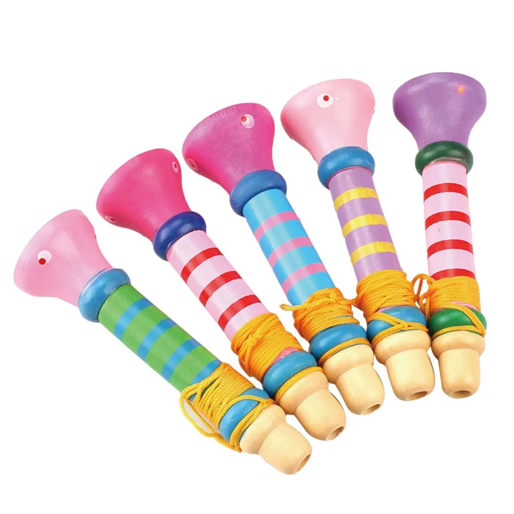 3 قطعة البوق الخشبي الملون للأطفال آلة موسيقية للأطفال مرحلة الأداء الدعامة التعليمية الصوت اللعب طفل هدية #5