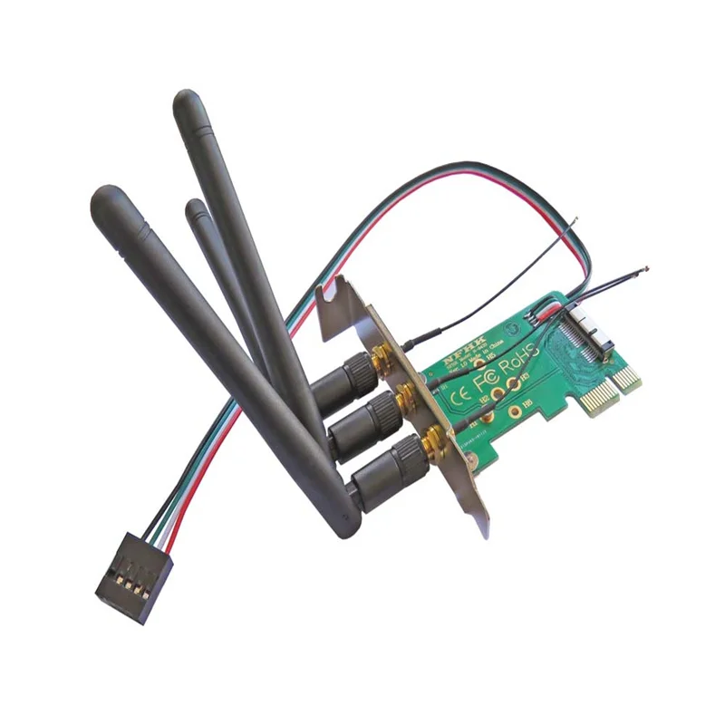 BCM94360CS WiFi Wireless Network Interface Card with Half Height Bracket Controller to PCIe X1 Adapter for Desktops