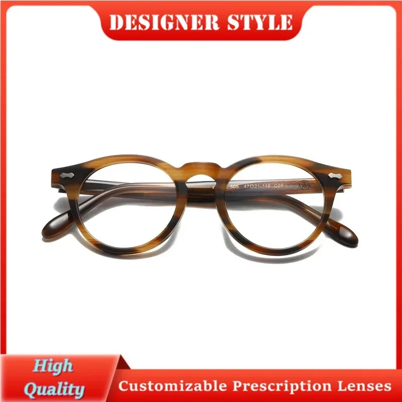 

Глобальная торговля, хит продаж, настоящий винтажный японский стиль, разноцветная трендовая ретро круглая 505, оправа для очков ручной работы из ацетата для мужчин и женщин