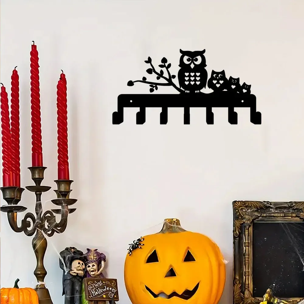 

Великолепный многофункциональный металлический держатель для ключей в виде совы из железа — настенный брызговик с крючками для практичной организации ключей