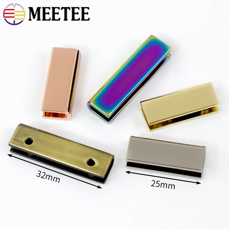 10Pcs Meetee 25-52mm Metal Edge Clip Bag Corner Protect Buckles Belt Tail Stopper Button Webbing Strap End Tails Clasp Accessory