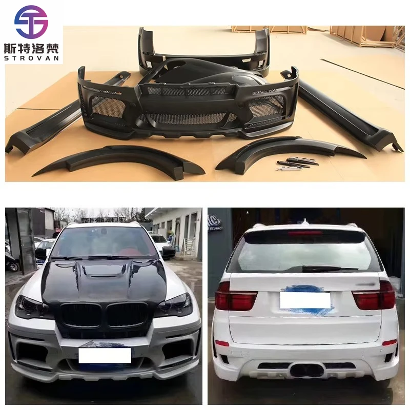 

STLF CLRAK Car Upgrade Front Rear Bumper Wheel Arch Fender Side Skirt New BodyKit Suitable for X5 2006-2013 E70 Harman Style
