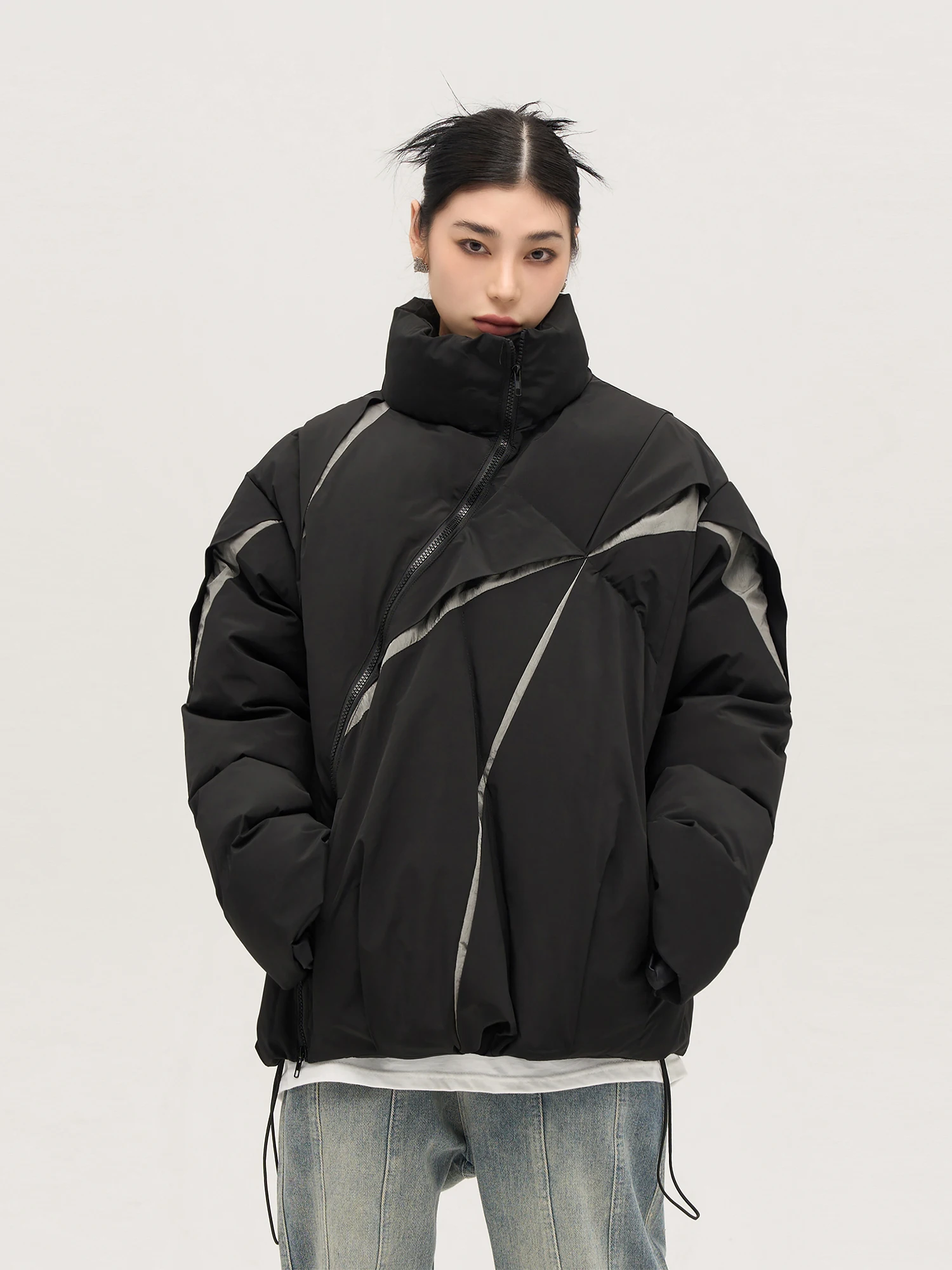 

American Style Thickened Cotton Jacket Men's Winter Coat Trendy Design Casual Wear Waterproof Zipper Loose Fit Youth