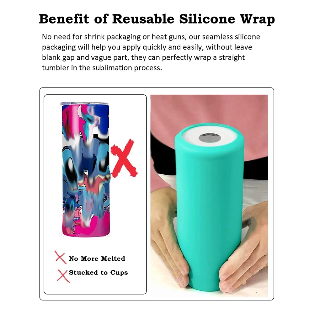 Sublimation Accessories-For Sublimation, Silicone Bands and Sleeve for 20 Oz Tumbler, Heat Tape for Sublimation Tumbler