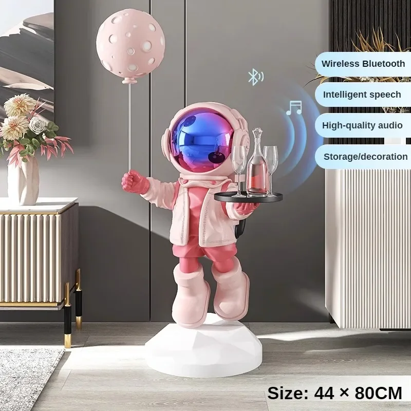 80CM Large Astronaut Floor-standing Ornament Opening Gift Lamp Home TV Cabinet Light Luxury Decoration Home Decoration