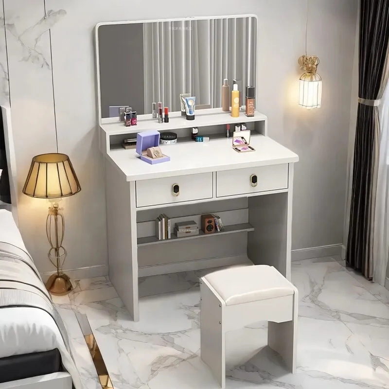 #Factory Directly Sale 60cm MDF Drawer Storage Light Mirror Vanity Table Dressing Table Set  for Bedroom