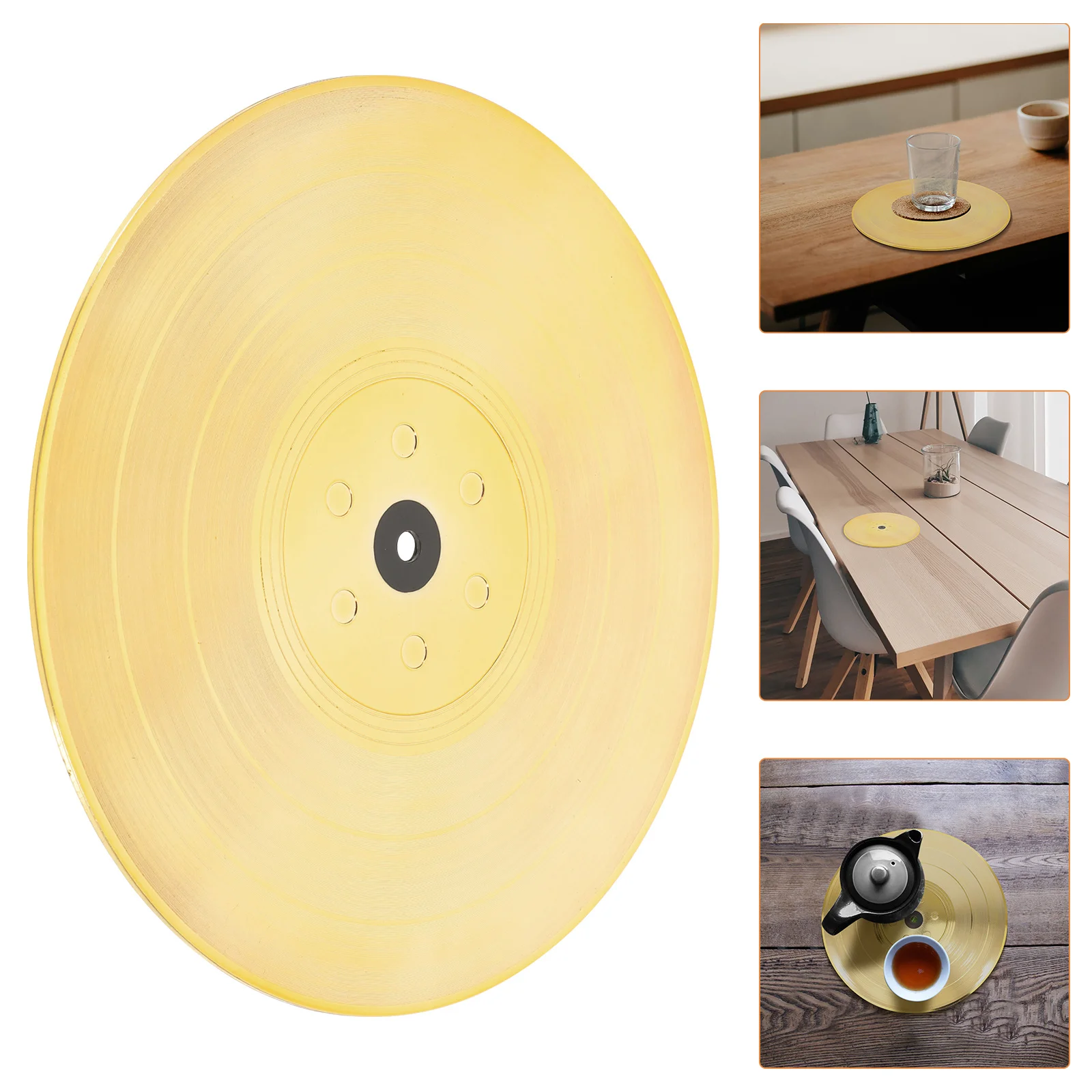 

Vinyl Record Coasters Lightweight Retro Antislip Cup Pads Home Office Party Protective Cup Mats Practical Coasters