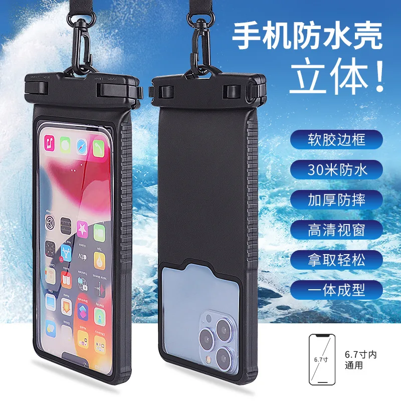 3D Full View Waterproof Case for Phone Underwater Snow Rainforest Transparent Dry Bags Swimming Pouch Big Mobile Phone Covers